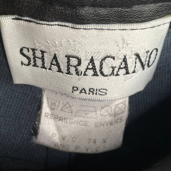 Sharagano Paris Black Faux Leather Cut Out Design Pants - Picture 6 of 9
